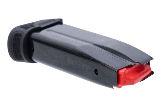 12 round 9mm magazine with high-visibility follower.